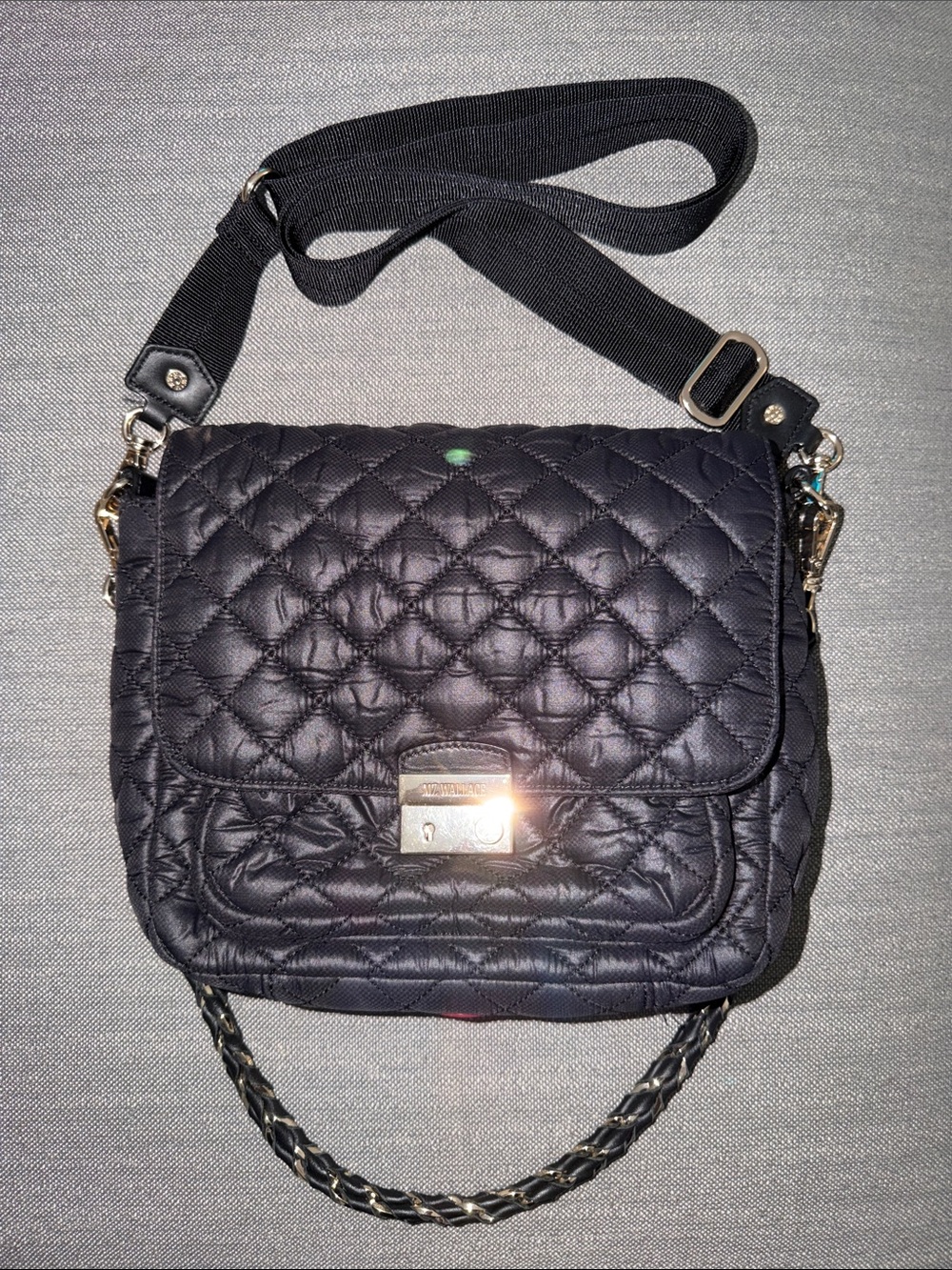 MZ Wallace Quilted Black Crossbody Shoulder Bag